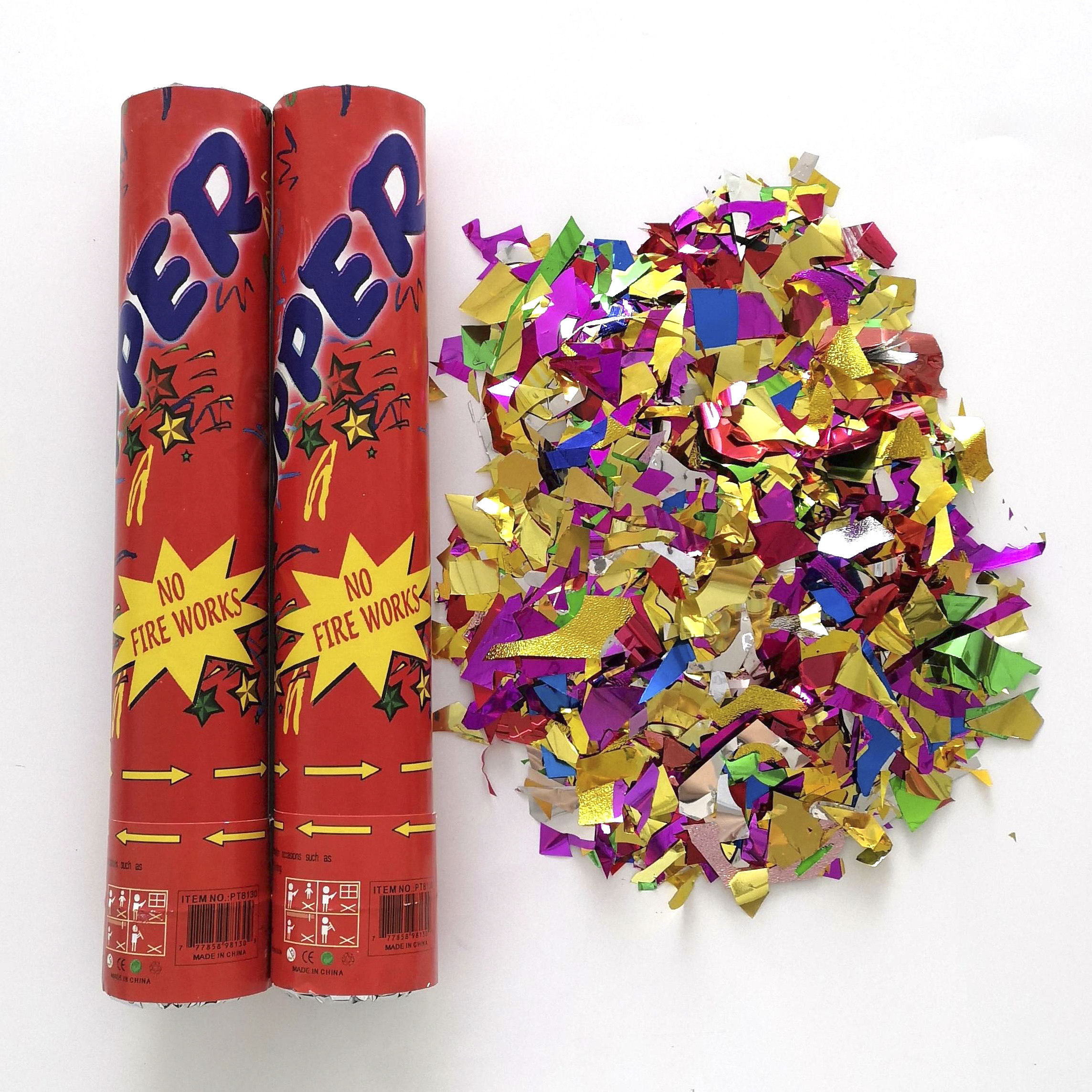 Wholesale High Quality Foil Confetti Party Popper Confetti Cannon  For Wedding Birthday Party Decorations