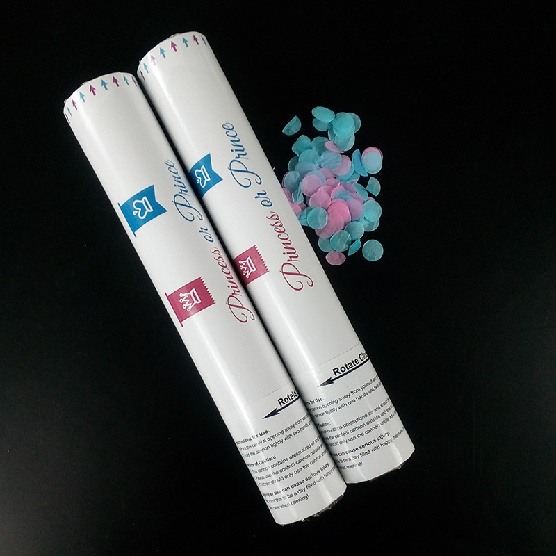 Eco Friendly Gender Reveal Blue & Pink Confetti Cannon Popper