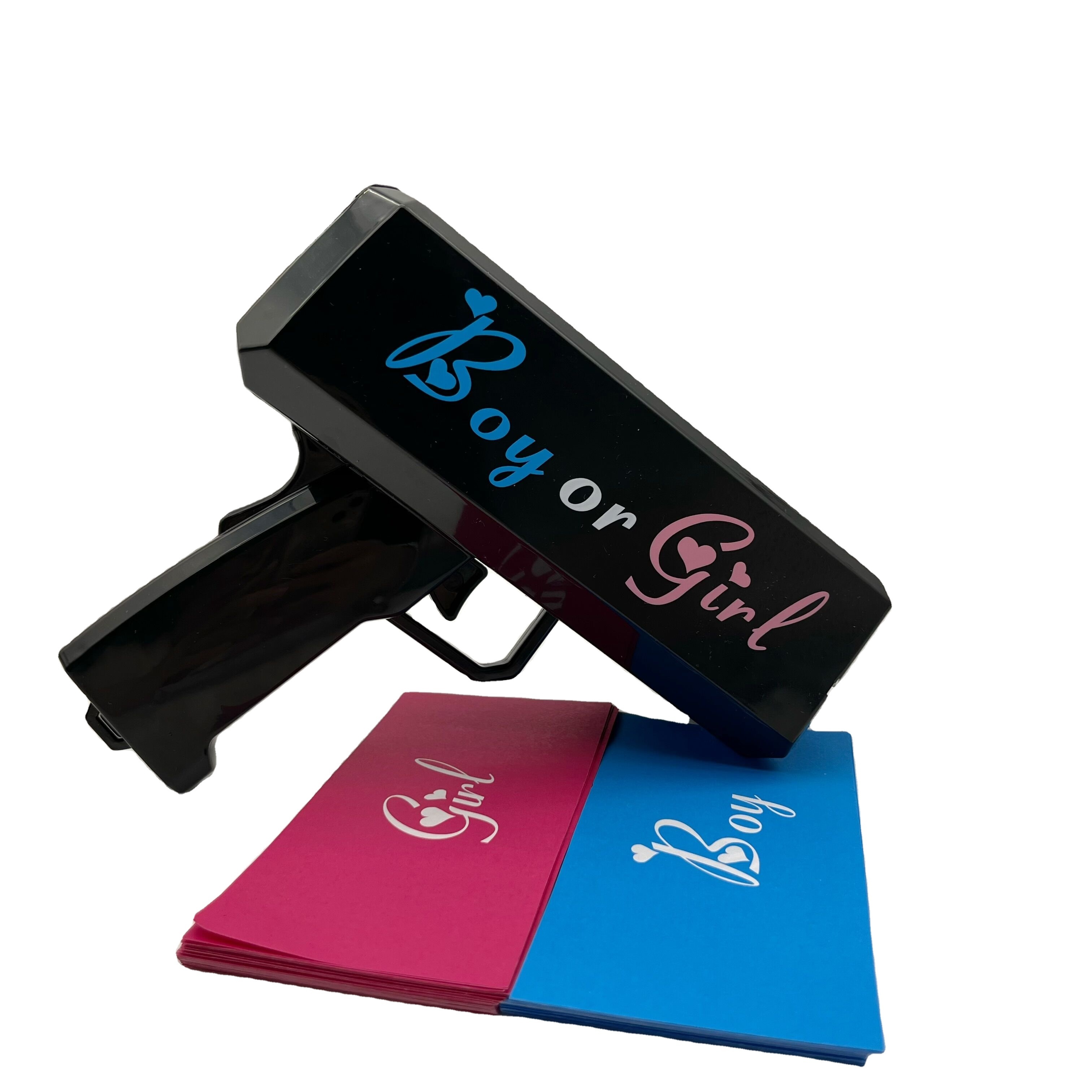 Gender Reveal Boy & Girl Baby Shower Confetti Cannon Spit Card Gun Spray Card Cannon Party Supplies