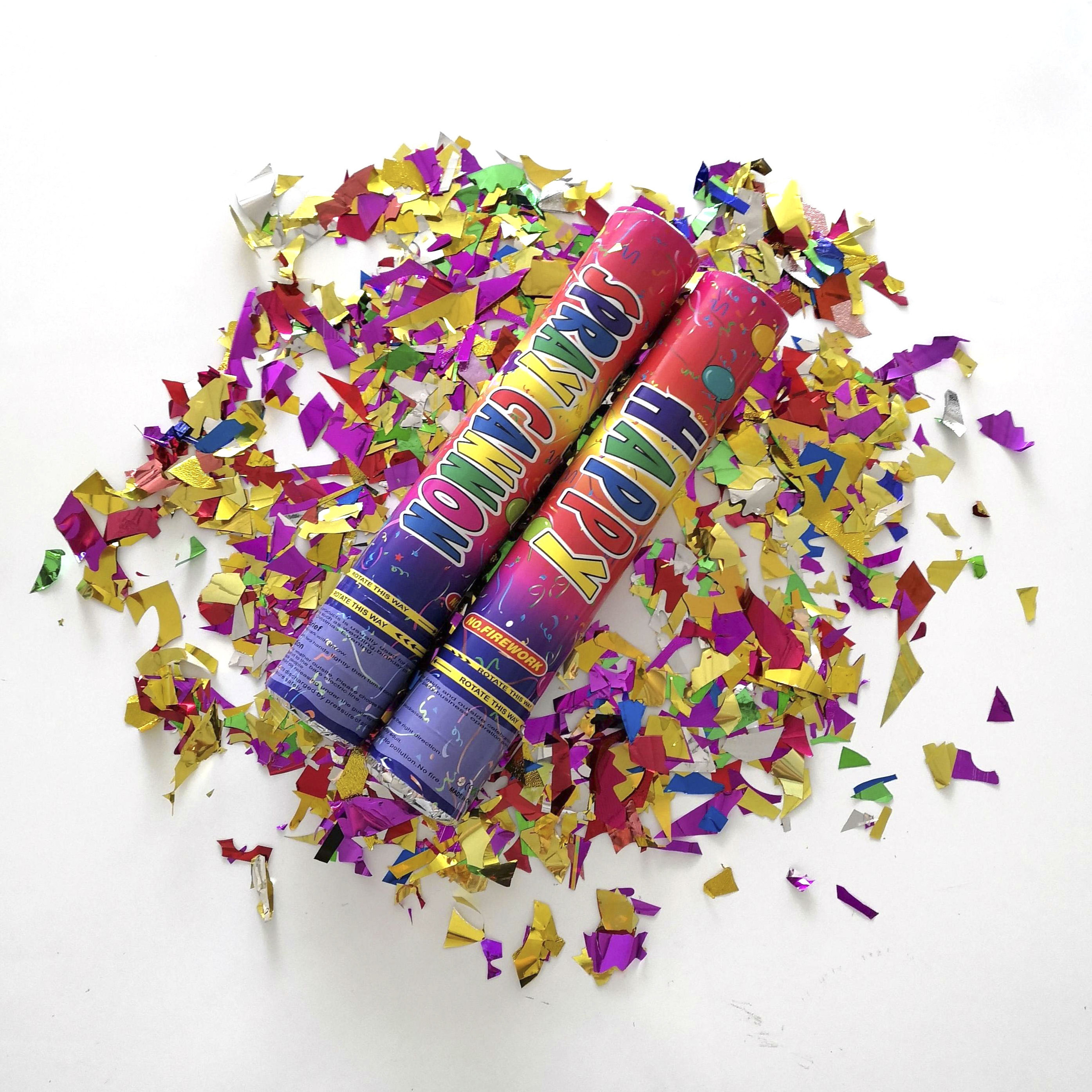 Custom Wrapping Paper Foil Confetti Cannon Compressed Air Party Poppers Wedding Party Decorations