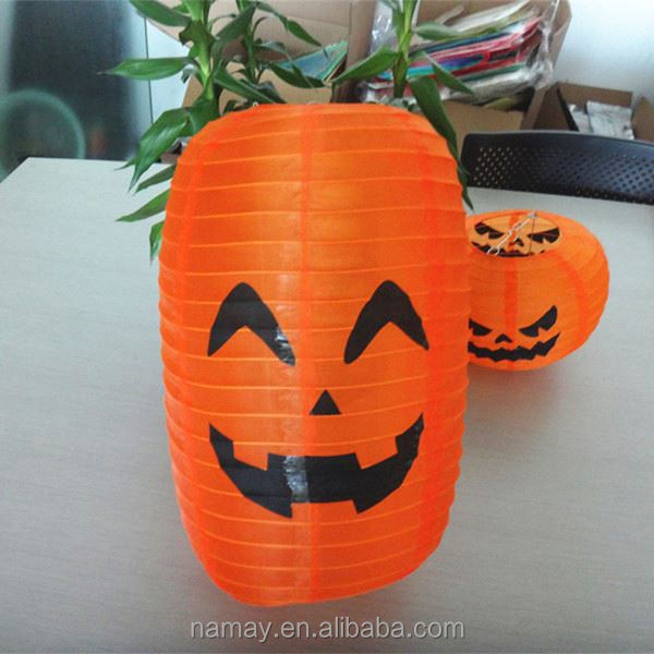 Waterproof Hanging Cylinder Outdoor Halloween Pumpkin Lantern for Decorations