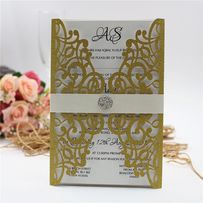 Laser Cut Wedding Invitation Paper Card with Envelope