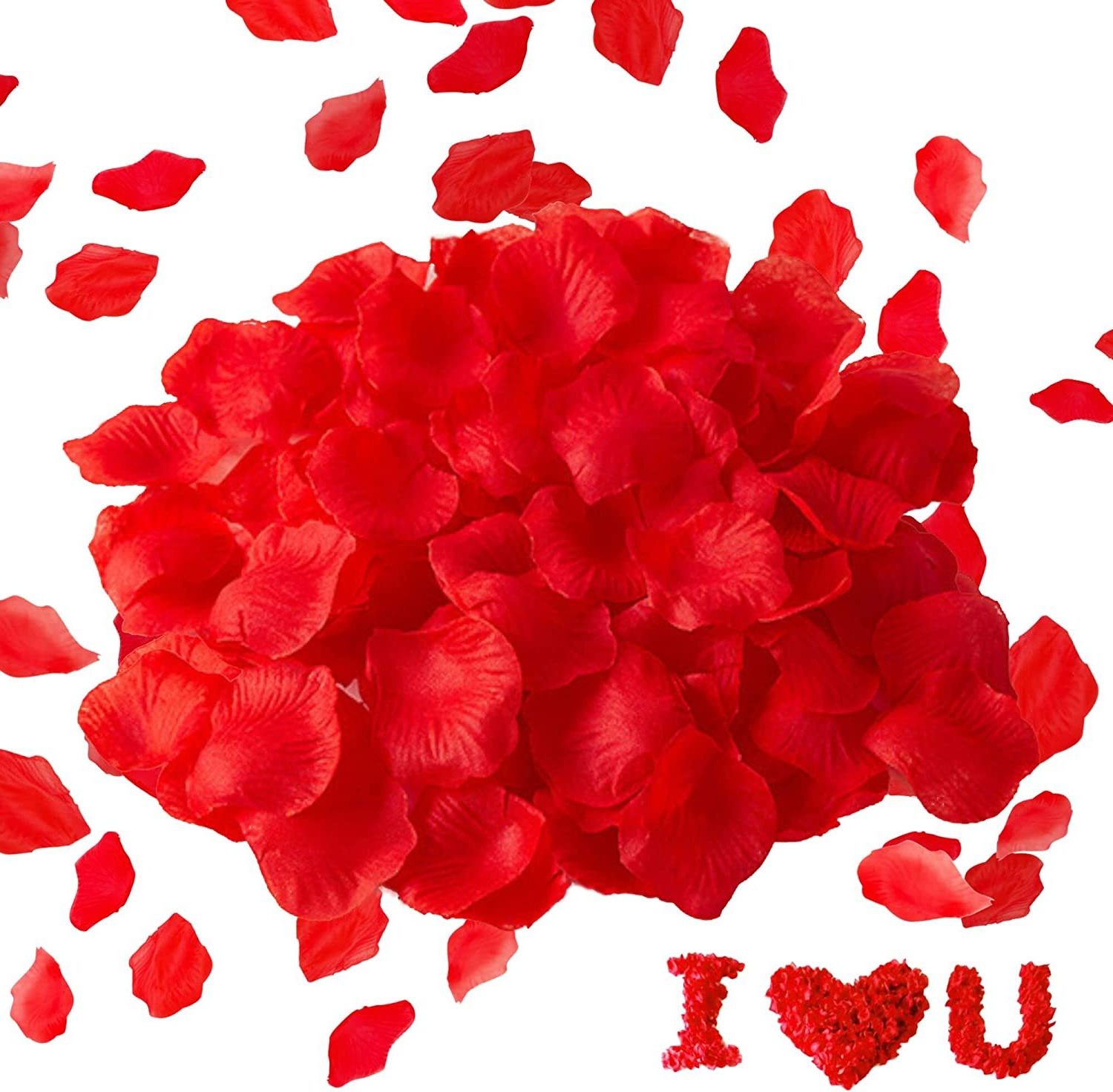 Red Silk Petals Artificial Flowers Confetti Petal Confetti Biodegradable for Romantic Night Party Wedding Valentine's Day