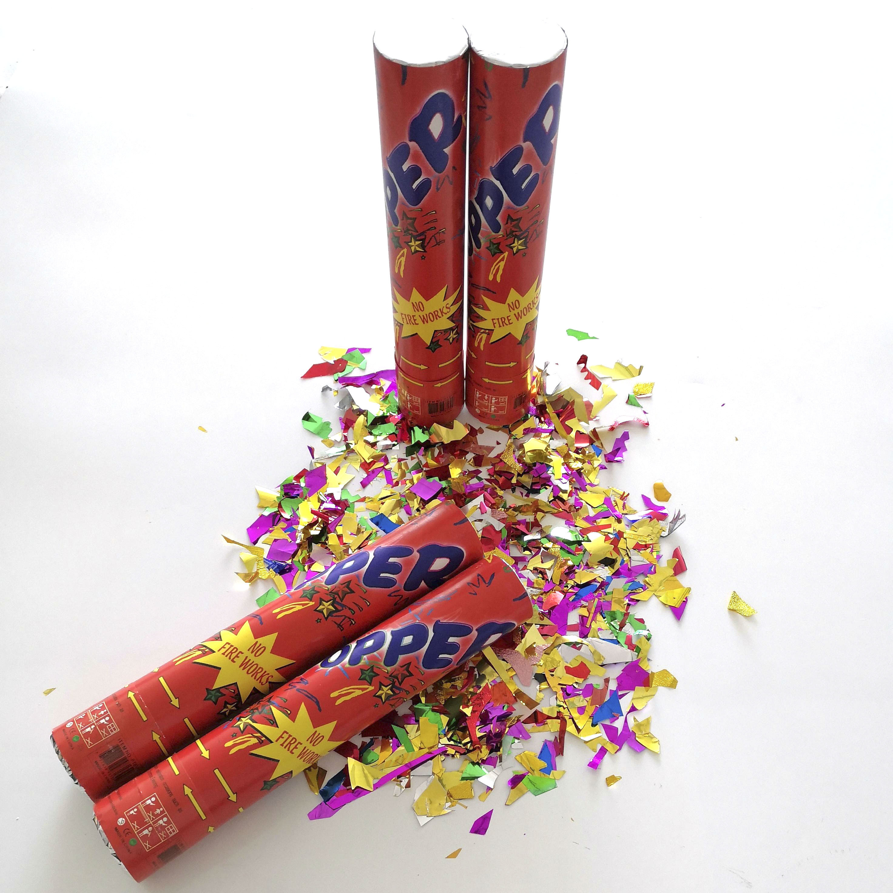 Wholesale High Quality Foil Confetti Party Popper Confetti Cannon  For Wedding Birthday Party Decorations