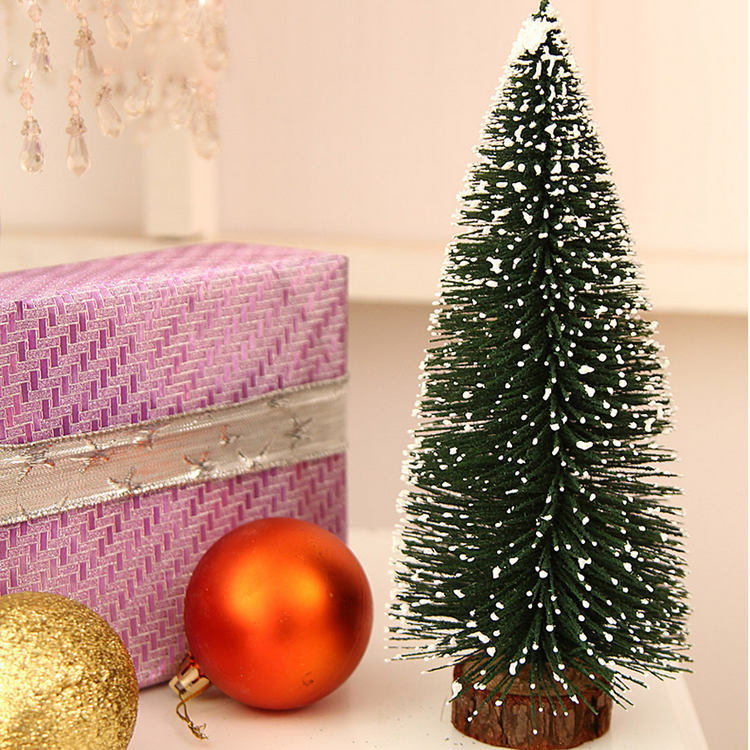 Outdoor artificial holiday time falling snow Mini christmas trees