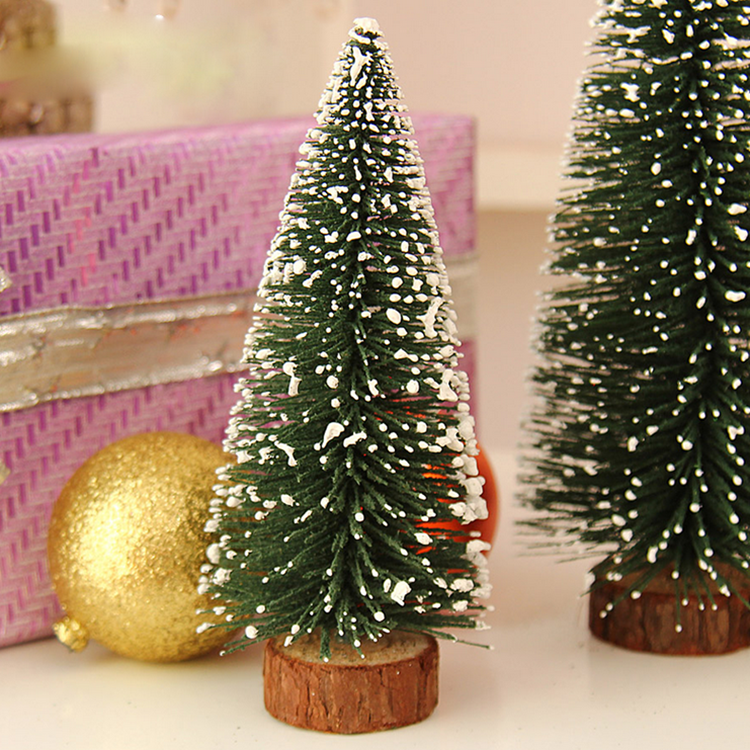 Outdoor artificial holiday time falling snow Mini christmas trees