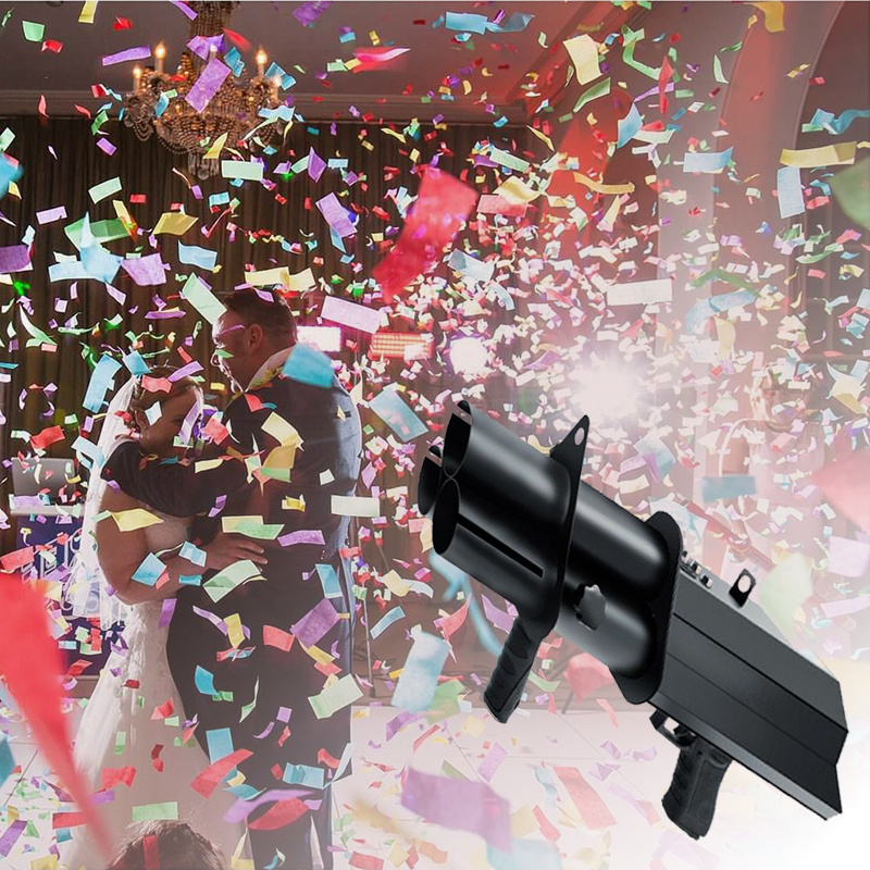 Three tube electronic cannon sprays confetti powder gender reveal fireworks wedding party graduation party