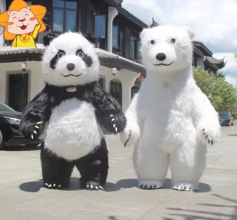 2022 Hot Sale  Party popular adult cartoon character Business Promotion cartoon Inflatable 2 M Panda  mascot costume