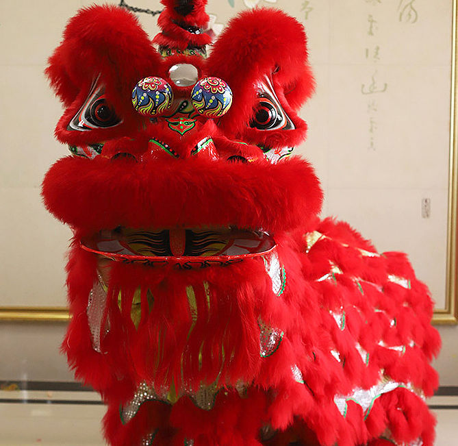 Lion Dance Normal Size China Two People Wearing Lion Dance Costume For Children Lion Dance Party Carnival