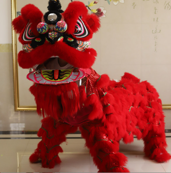 Lion Dance Normal Size China Two People Wearing Lion Dance Costume For Children Lion Dance Party Carnival