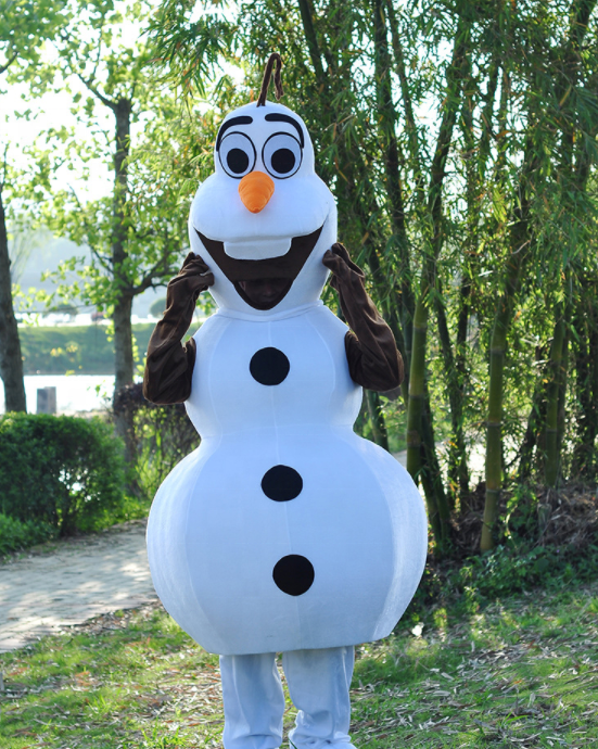 Funny Unisex Halloween Christmas New Year Cosplay Suit Inflatable Snowman Olaf Fat Mascot Costume