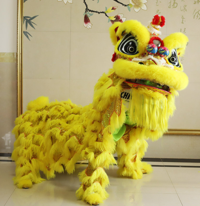 Hand Craft Lion Dance Normal Size China Two People Performance Lion Dance Costume For Children Lion Dance Party Carnival