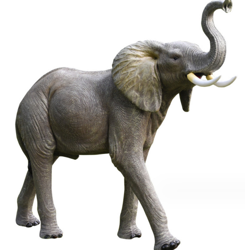 Animal Sculpture Fiberglass Statue Elephant Statue Outdoor Realistic Design Shopping Mall Displays Sculptures