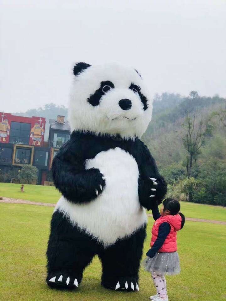 High quality CE 2M/2.6M/3M plush Inflatable Animal Panda and Bear Mascot Costume For Adults