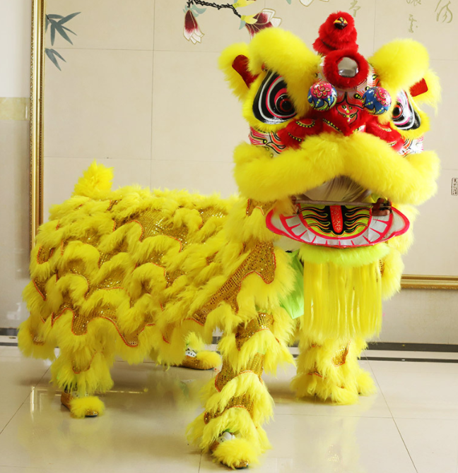 Hand Craft Lion Dance Normal Size China Two People Performance Lion Dance Costume For Children Lion Dance Party Carnival