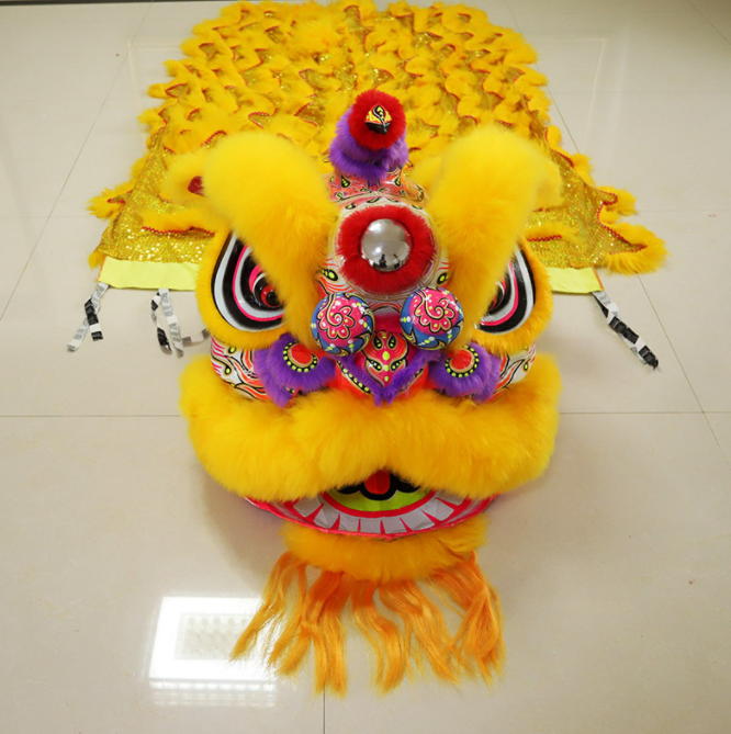 Lion Dance Chinese Normal Size Two People Wearing Lion Dance Costume For Children Lion Dance Party Carnival