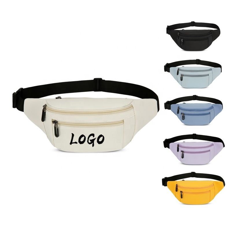 wholesale outdoor nylon sport front  pocket zipper crossbody custom logo belt bag  fanny pack for women men