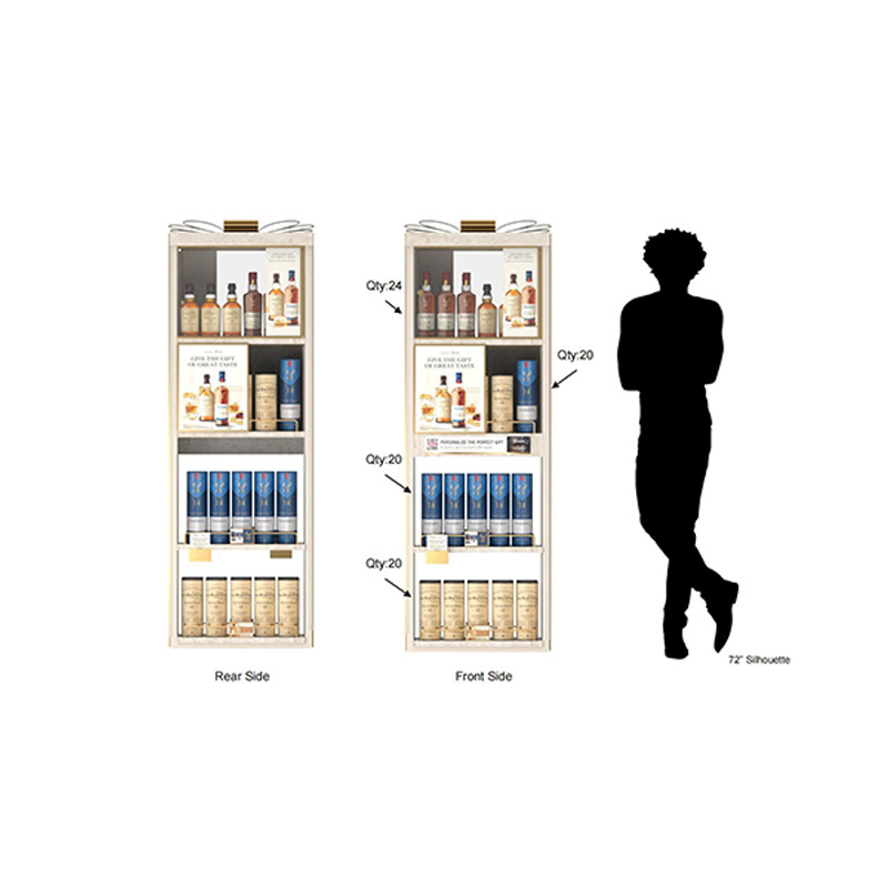 New Customized Design Retail Wine Coffee Counter Display Candy Bar Boxes Display Cabinet