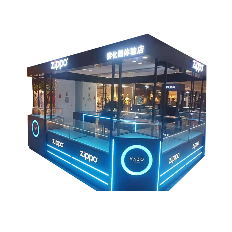 Customized Smoke Shop Interior Design Decoration Showcase Retail Glass Display Cases Smoke Shop Display