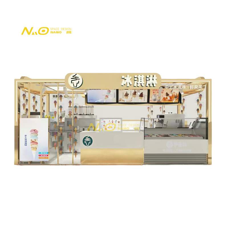 Hot sale retailer fixtures glass display cabinet drinks kiosk food mall kiosk design ideas for sale