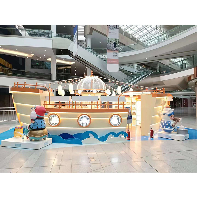 Hot sale custom ship design shopping display Blind box Anime Doll Interior Design Shop Display Furniture