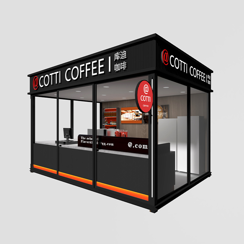 Coffee Kiosk Indoor Modern Drink Juice Bar Display Counter Furniture showcase Wooden Mobile Food Kiosk For Shopping Mall