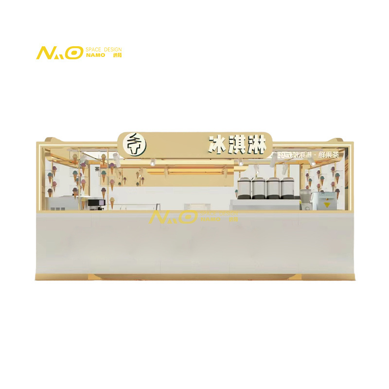 Hot sale retailer fixtures glass display cabinet drinks kiosk food mall kiosk design ideas for sale