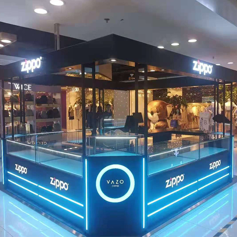 Customized Smoke Shop Interior Design Decoration Showcase Retail Glass Display Cases Smoke Shop Display