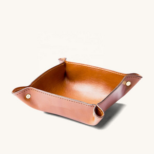 Table Use Valet Tray Leather Tray Full Grain leather Tableware Storage Tray