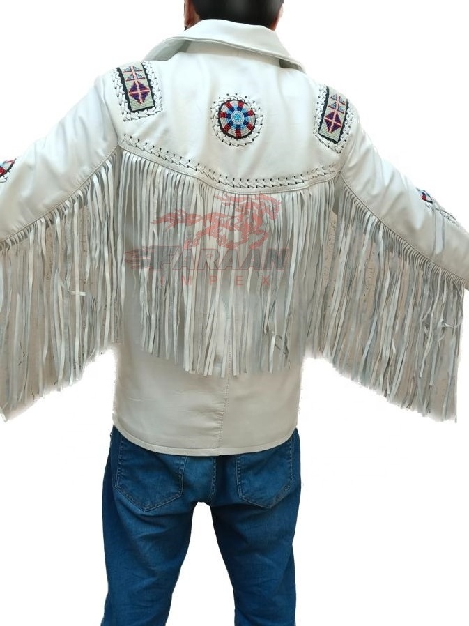 Western Cowboy Jacket Original Cowhide American Indian Fringes Western Wear Men and Woman Genuine Leather Safari Fringes Jacket