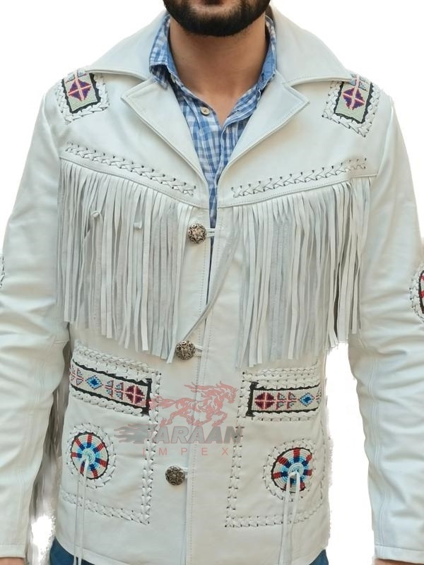 Western Cowboy Jacket Original Cowhide American Indian Fringes Western Wear Men and Woman Genuine Leather Safari Fringes Jacket