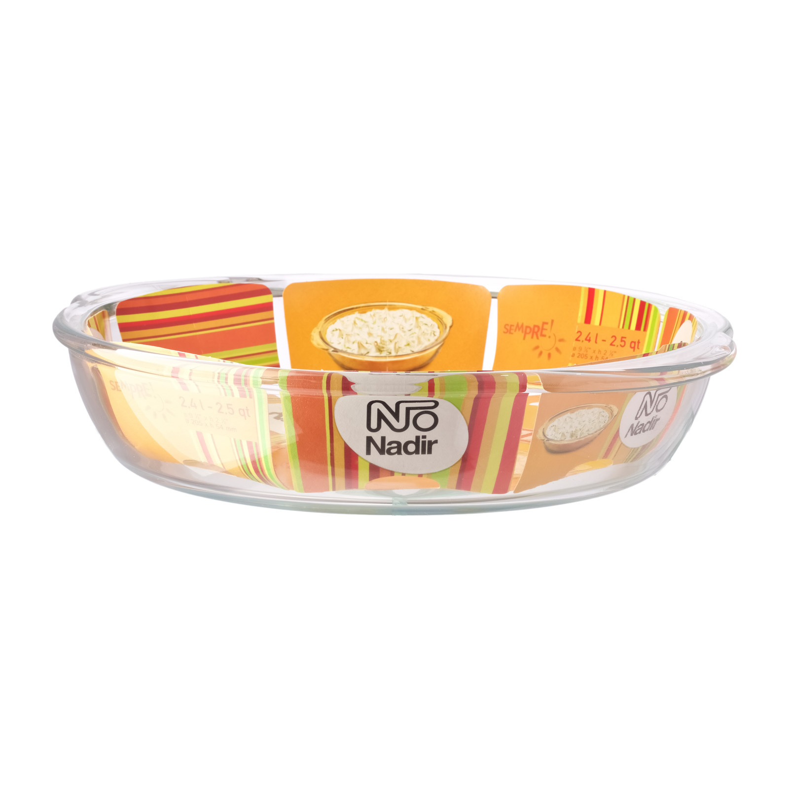 Tempered Glassware Round 30.5Cm Clear Glass Sempre Baking Dish with External Dimensions 30.5x27.6x6.1cm