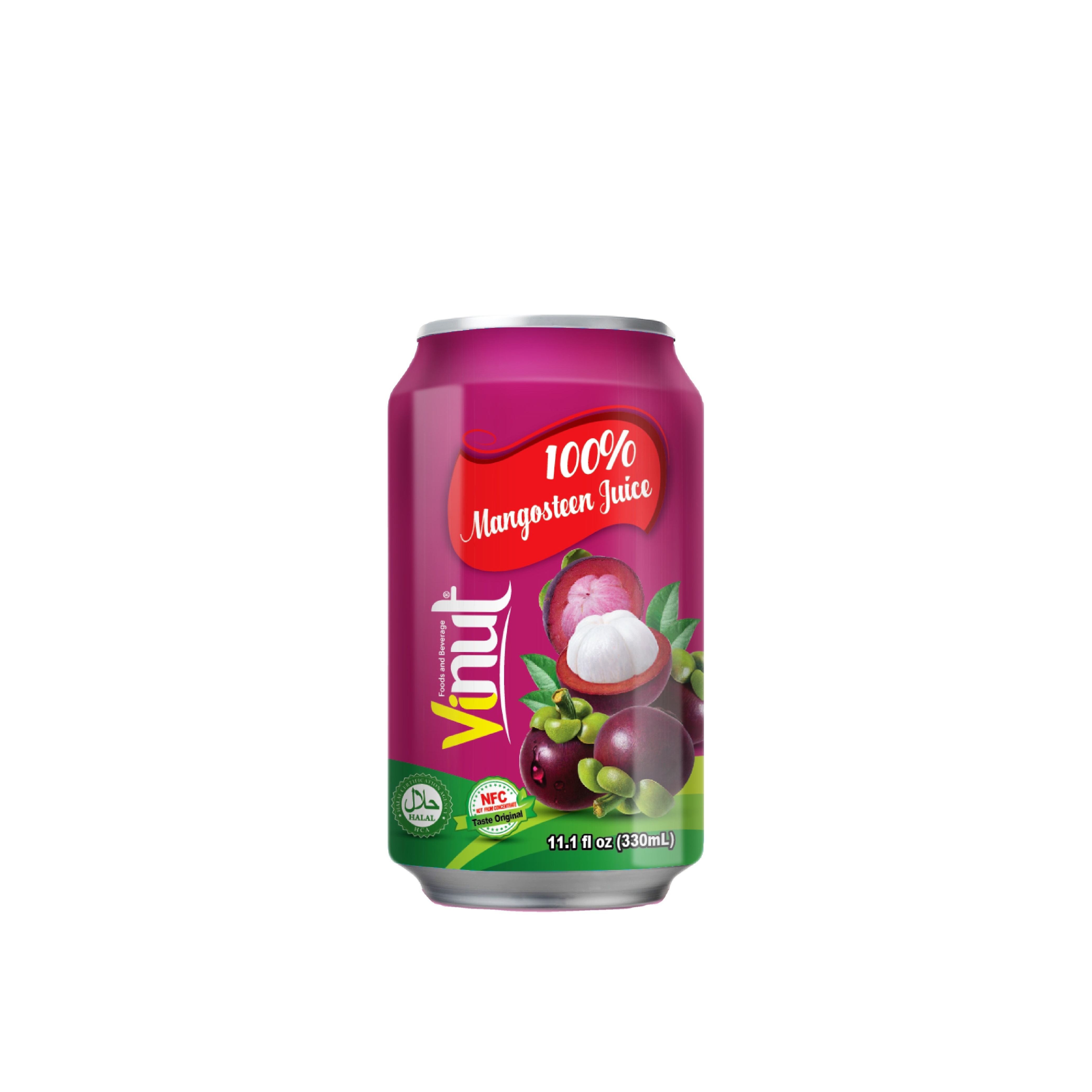 Hot juice Vinut 330ml 100% Mangosteen juice never from concentrate (NFC juice) from a factory Viet Nam (OEM, ODM)