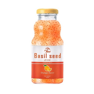 High Quality 250ml Orange flavour Basil seed Drink Glass Beverage Bottles