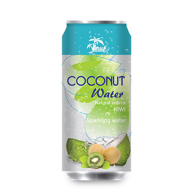 500ml cans VINUT Kiwi Sparkling Coconut Water Wholesale Supplier Vietnam