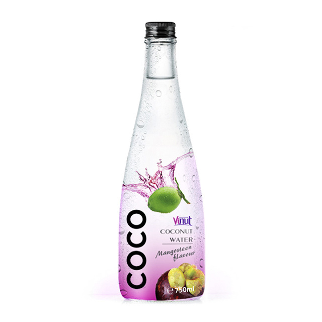 750ml glass bottle VINUT Manufacturer Pure Coconut water with Mangosteen juice