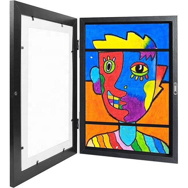 High Quality A4 Kids Art Frames Painting Storage Bilderrahmen Wall Display Changeable Front Opening Kids Artwork Picture Frame