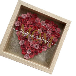 High Quality Dried Flower Shadow Box Frames Wholesale  Inch 3D Deep Square White Wooden 8x8 12*12 Australia Shadow Box Frame