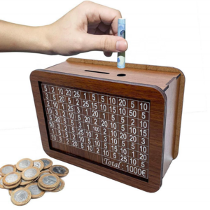 New Arrival Creative Coin cash storage Money Safe Box with Counter Wooden Piggy Bank Money Saving Box for Kids