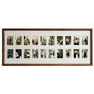 New Design 10 Holes Glass Picture Natural Walnut Wood Frames Kids 3D Solid Wooden Collage Photo Frame