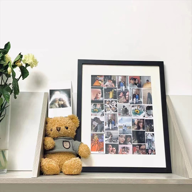 Big Size Eco-friendly Material 40CM*50CM Wooden Frame for Family Baby Pictures Puzzle Display Acrylic Window Wall Photo Frame