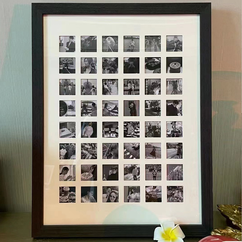 Big Size Eco-friendly Material 40CM*50CM Wooden Frame for Family Baby Pictures Puzzle Display Acrylic Window Wall Photo Frame