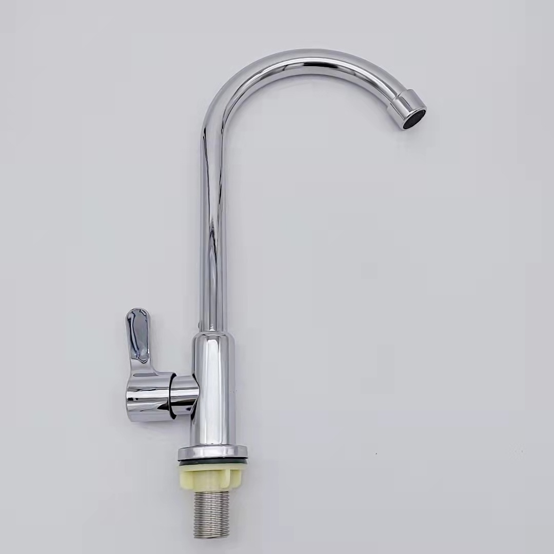 Factory price SUS 304 Stainless Steel Brushed Deck Mounted Cold Water Kitchen sink Faucet modern new vertical basin bathroom tap