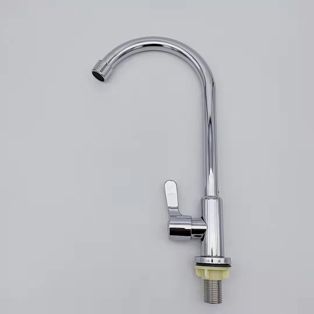 Factory price SUS 304 Stainless Steel Brushed Deck Mounted Cold Water Kitchen sink Faucet modern new vertical basin bathroom tap