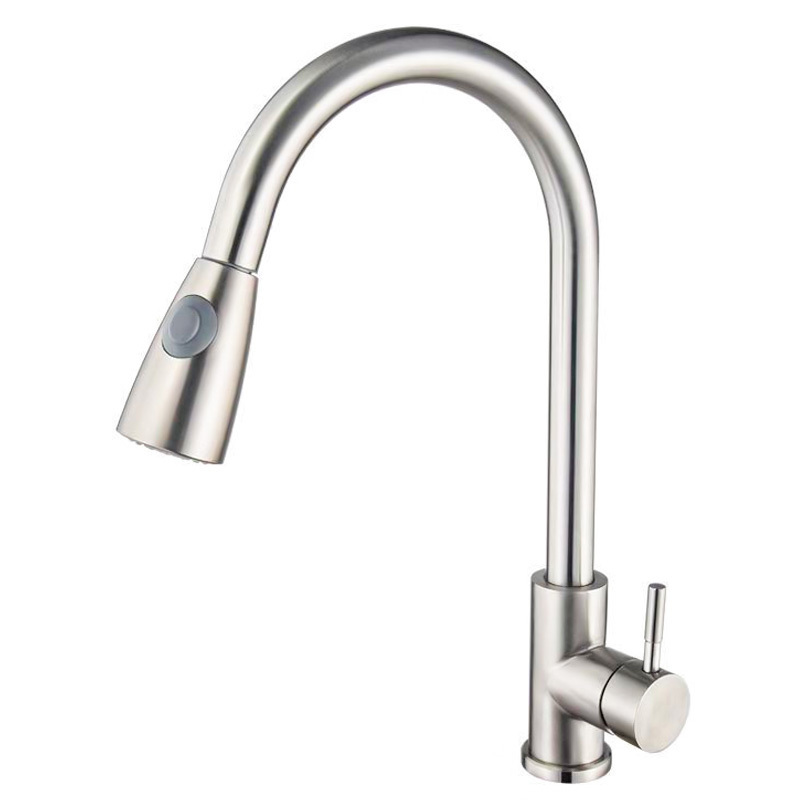 Pull Out Down Basin Bath & shower Faucets Bathroom Cupc Stainless Steel Brushed Golden Sink Spray Head Kitchen Faucet