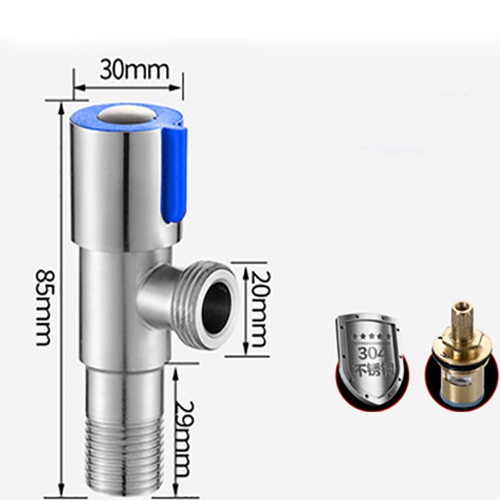 Stainless steel Angle valve toilet water heater water stop valve into a double hot and cold available triangle valve