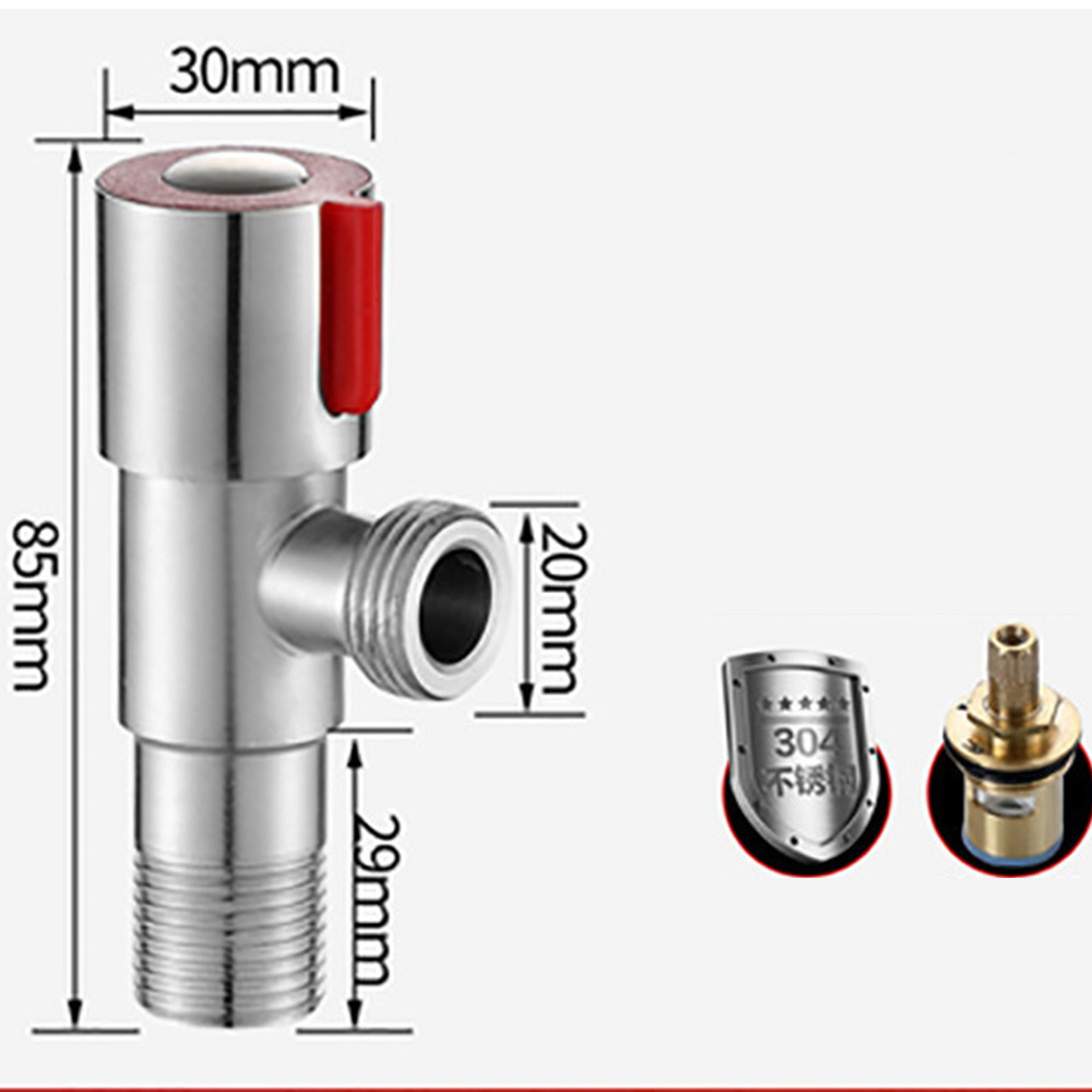 Stainless steel Angle valve toilet water heater water stop valve into a double hot and cold available triangle valve