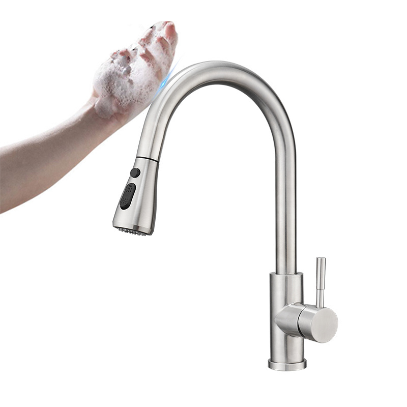 Factory Watermark Touchless Smart Tap Sink Pull Down Classic Kitchen Faucets