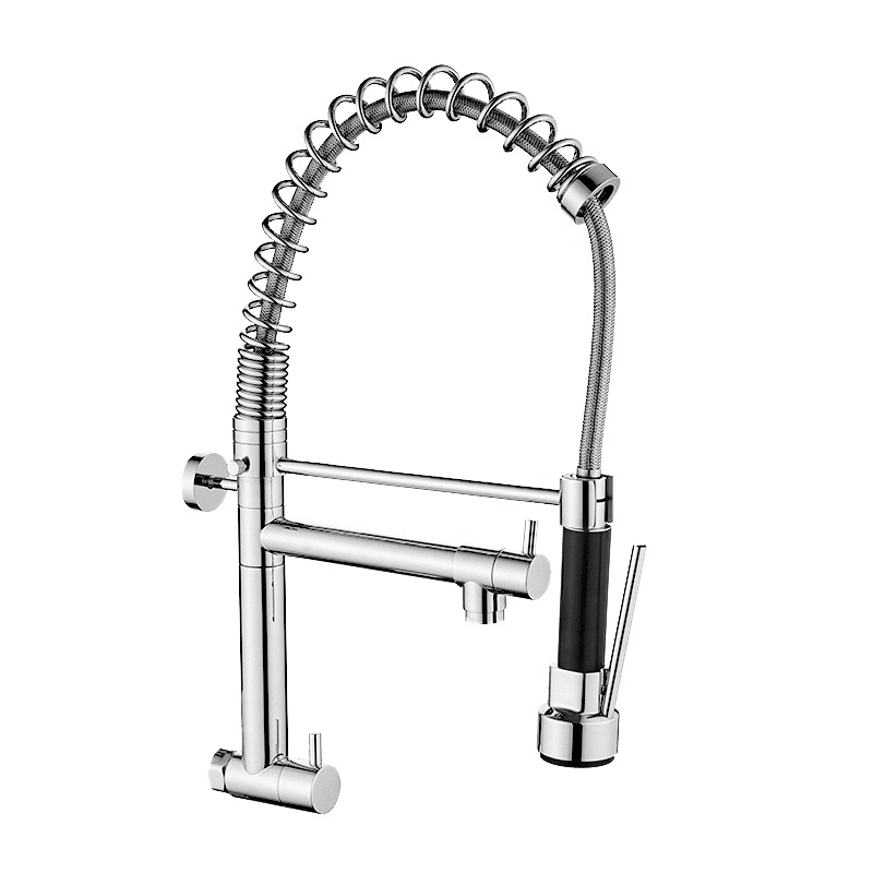 Factory Out 2024 Two Handle With Side Spray Water Ridge Kitchen Faucet Pull Down 826703