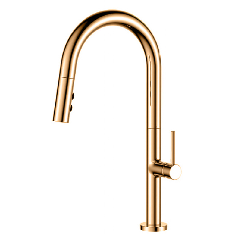 Factory Filter Tap Pull Down Lead-Free Gold Out Polished Nickel Kitchen Faucet